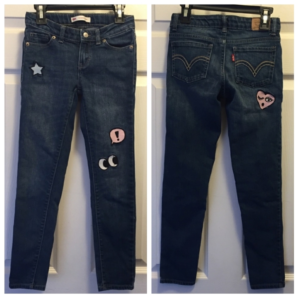 Girls Levi’s Skinny Jeans ft. Cute Patches